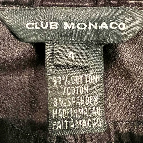 Club Monaco women’s black corduroy pants size 4 - Picture 3 of 4